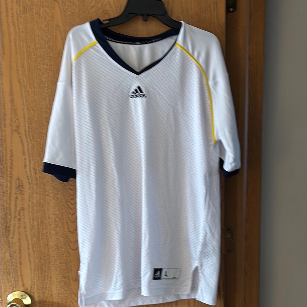 Adidas White and Navy Sports Jersey